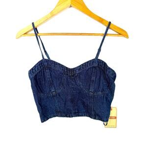 NWT Lone Star Denim Bustier Cropped Tank Top S